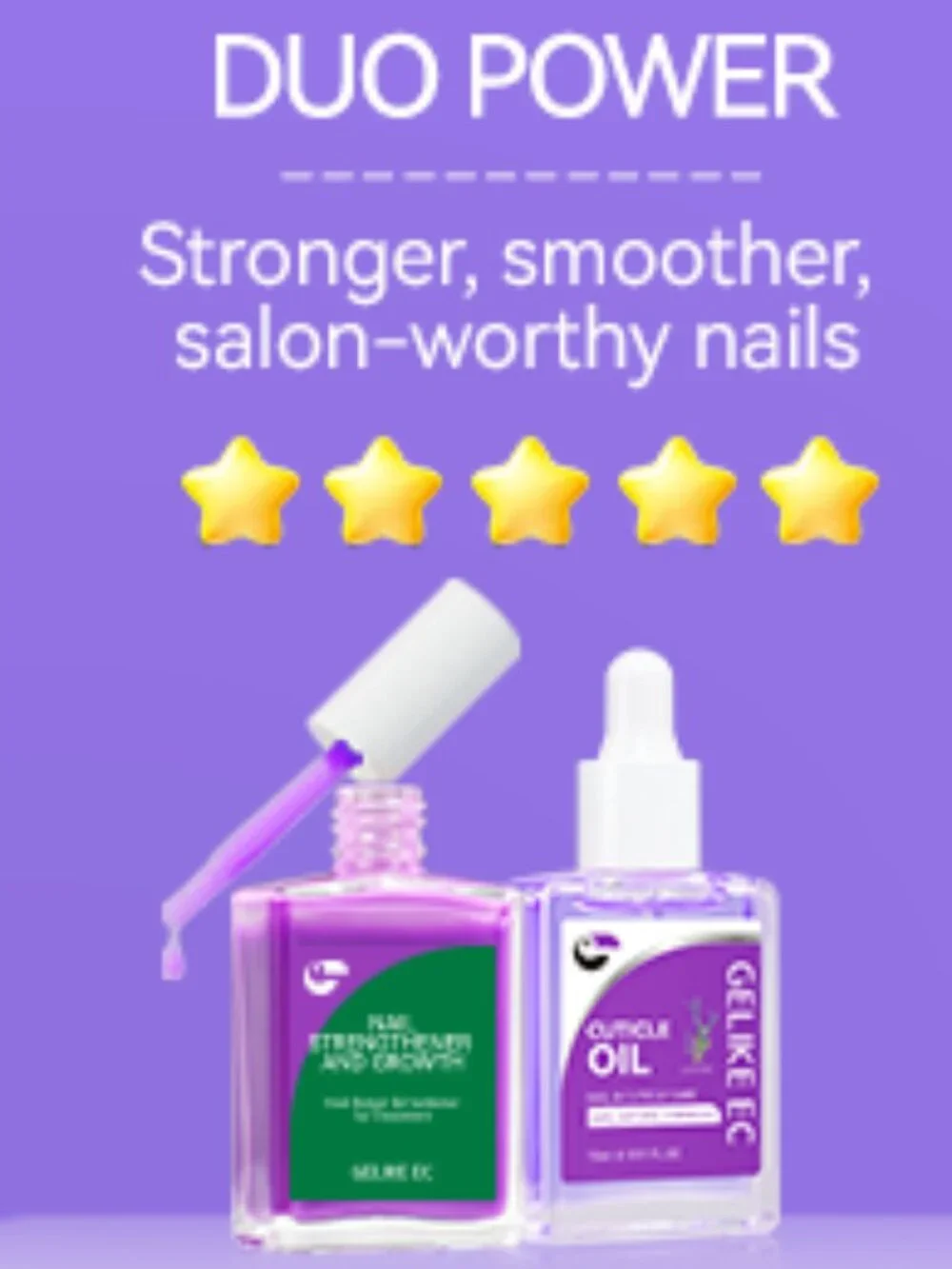 Nail Growth Treatment Enamel & Cuticle Oil Nailcare Set Lilac Lavender 15ml NEW